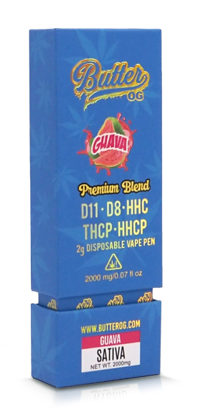 Butter OG Premium Blend D11, D8, HHC, THCP, HHCP 2g Disposable Vape - Guava (Sativa)