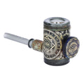 Load image into Gallery viewer, Lookah Glass Sacred Eye Black Etched Hammer Hand Pipe - 7"

