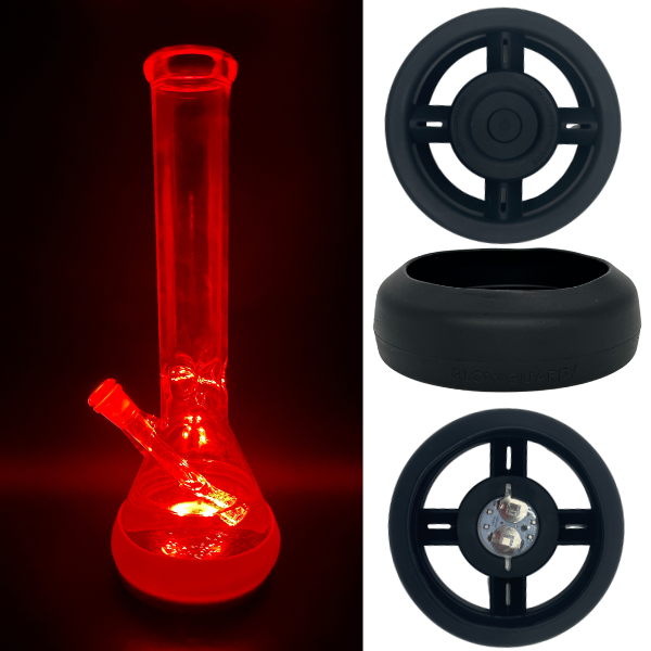 Bong Base Bumper USB Rechargeable 4.25in-6in Bases Silicone Fits Variety of Shapes