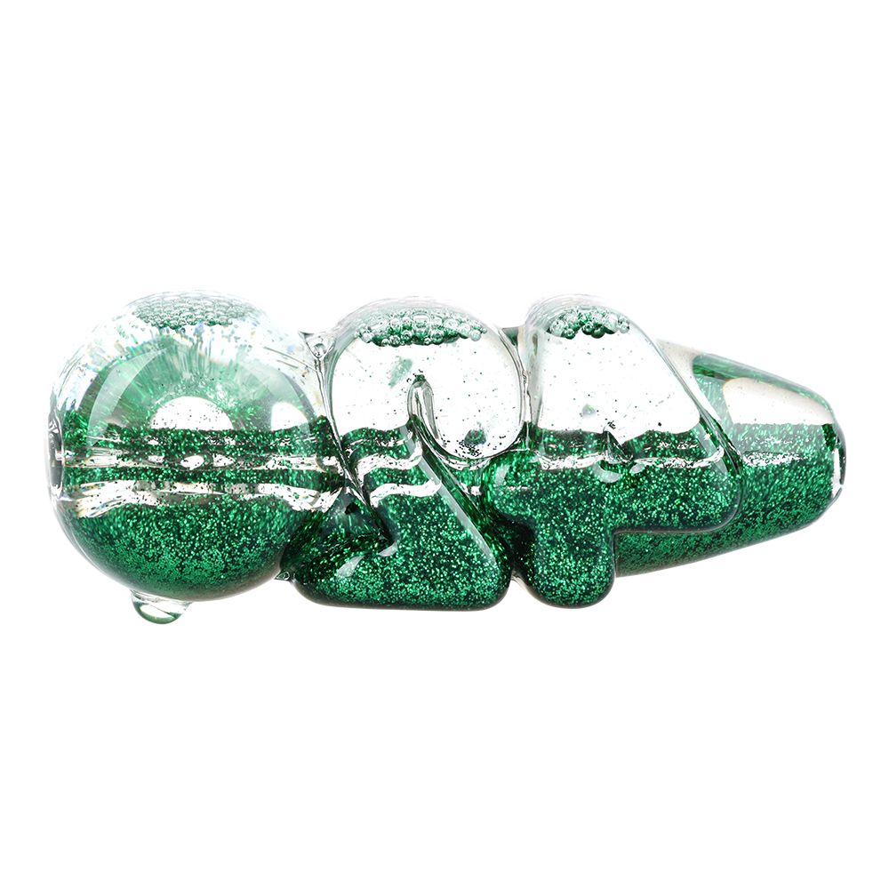 Glitter 420 Glycerin Glass Hand Pipe - 4.25" (4 pack)