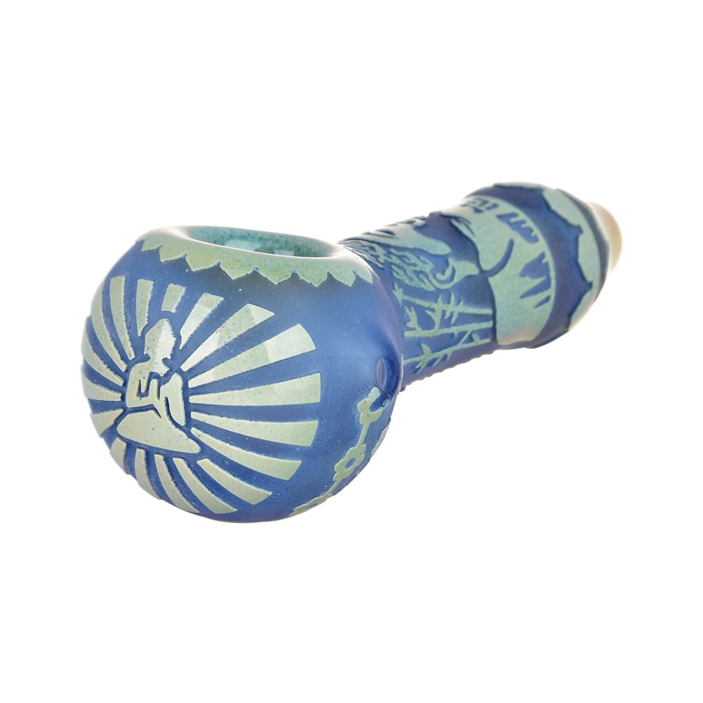 Milkyway Buddha Sandblasted Glass Spoon Pipe | 4.5"