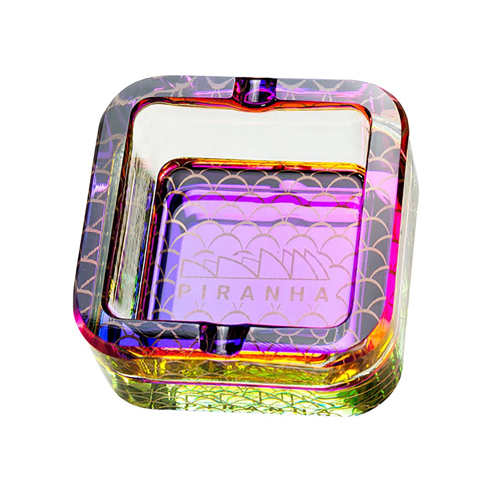 Piranha Scales Cube Glass Ashtray