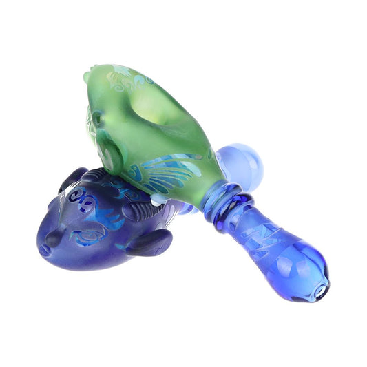 Braids of Avatar Sandblasted Glass Hand Pipe - 5.75"