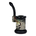 Load image into Gallery viewer, Lookah Glass Sacred Pyramid Black Etched Bubbler - 6"
