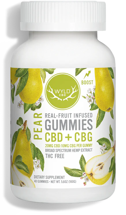 WYLD Real Fruit CBD + CBG Gummies Pear - (60MG - 1200MG)