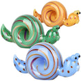 Cargar la imagen en la vista de la galería, Spun Snail Glass Hand Pipe - 4" / Colors Vary
