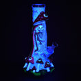 Laad de afbeelding in de Gallery-viewer, Sneaky Skeleton And Watchful Fungi Glow In Dark Beaker Water Pipe-12.5" / 14mm F
