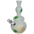 Load image into Gallery viewer, Hemp Leaf Frosted Soft Glass Water Pipe - 9" / 14mm F
