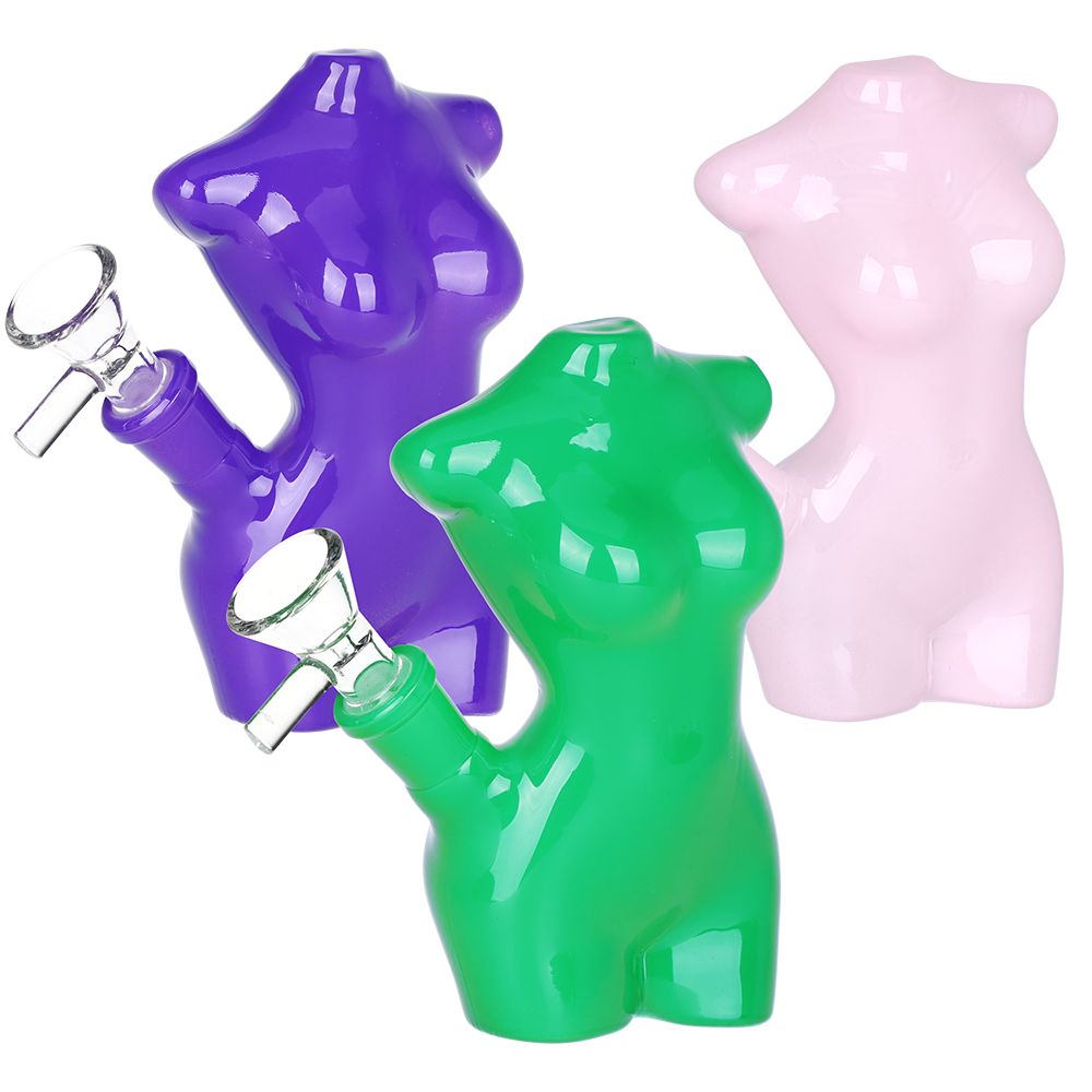 Lady Mannequin Mini Glass Water Pipe - 5"