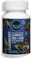 Cargar la imagen en la vista de la galería, WYLD CBD Real Fruit Infused CBD + CBN Sleep Elderberry Gummies
