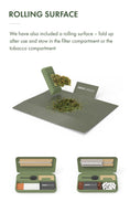 Laad de afbeelding in de Gallery-viewer, Tobox Green All-In-One Pocket Size Smell-Proof Stash Box Rolling Kit
