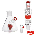 Cargar la imagen en la vista de la galería, Pulsar Love Heart Beat Glycerin Beaker Glass Water Pipe - 14" / 19mm F
