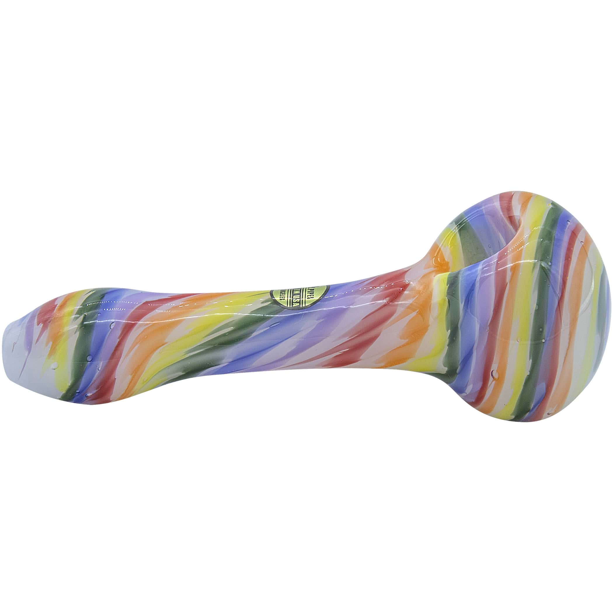 Rainbow Tie-Dye Glass Spoon Pipe