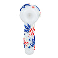 Load image into Gallery viewer, Patriot Leaf Glow In The Dark Glass Spoon Pipe - 5"
