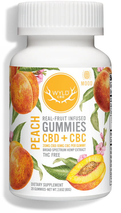 WYLD Real Fruit CBD + CBC Gummies Peach (60MG -1200MG)