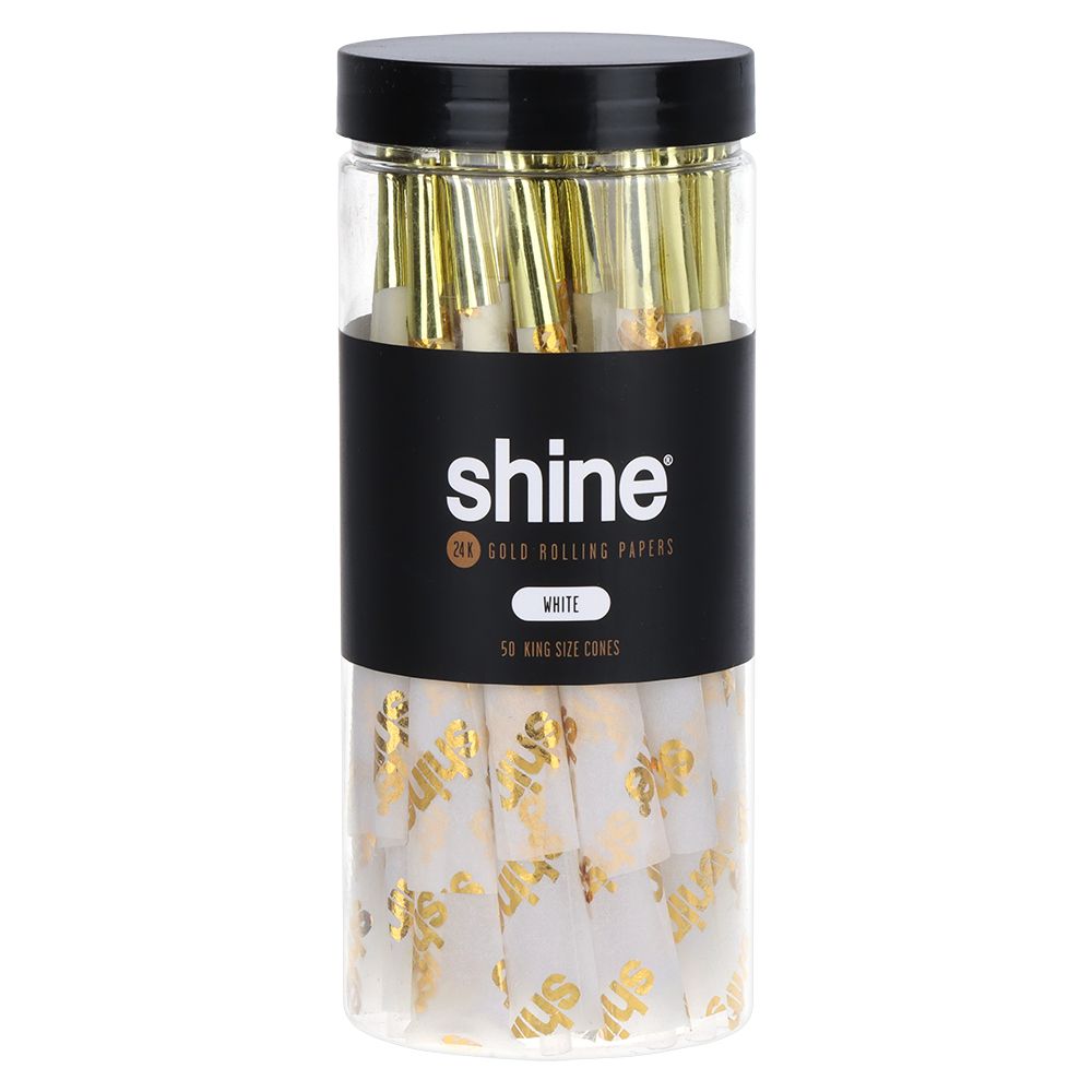 Shine 24K Gold Pre-Rolled Cones | King Size | 50pc Jar