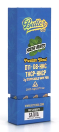 Load image into Gallery viewer, Butter OG Premium Blend D11, D8, HHC, THCP, HHCP 2g Disposable Vape - Fresh Mints (Sativa)
