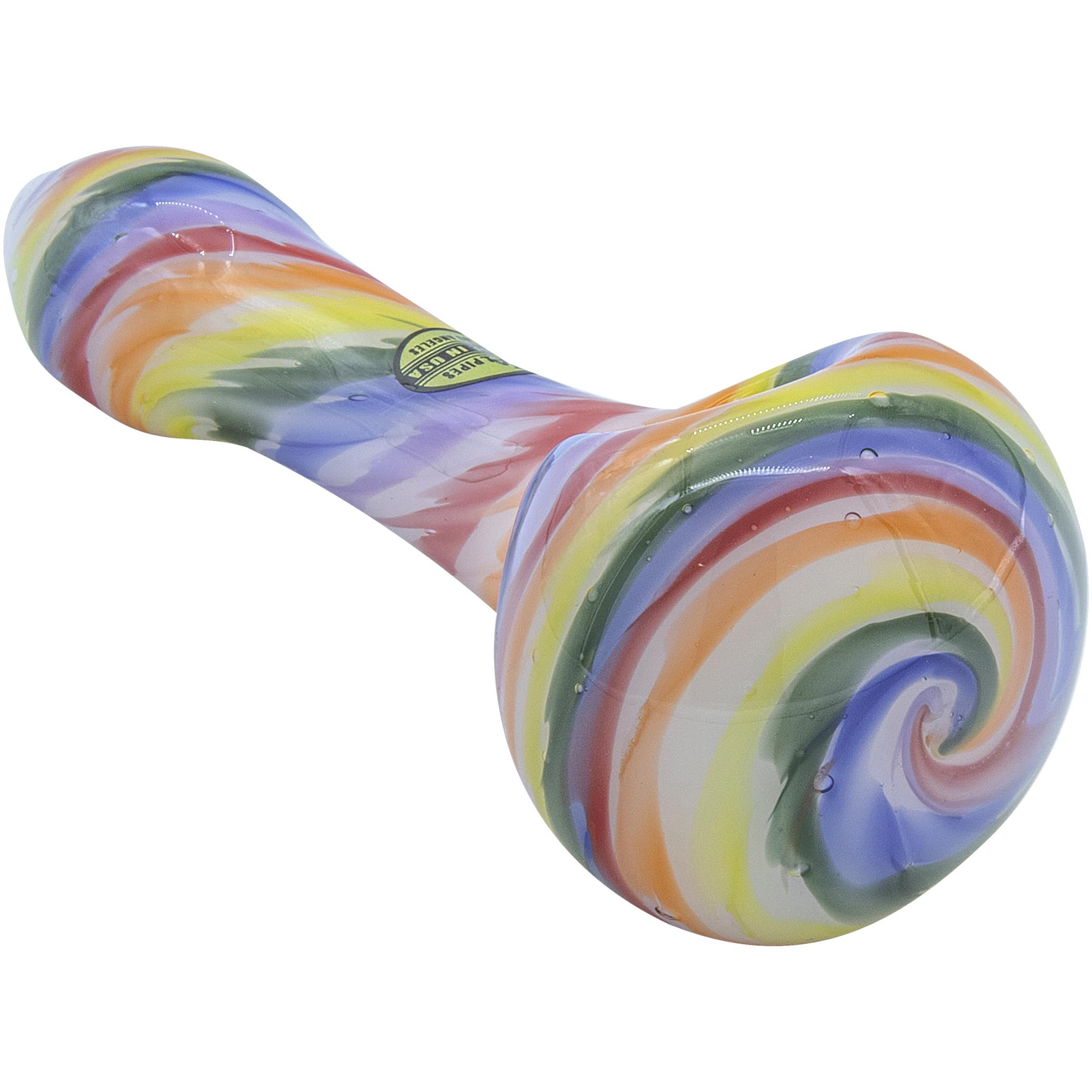 Rainbow Tie-Dye Glass Spoon Pipe