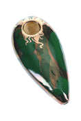 Cargar la imagen en la vista de la galería, Ancient Creations Ceramics Oval Hand Pipe – Brass Screen – Made in USA
