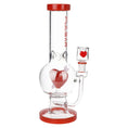 Laad de afbeelding in de Gallery-viewer, Pulsar Cupids Heart Bubble Base Glass Water Pipe - 12" / 14mm F
