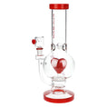 Laad de afbeelding in de Gallery-viewer, Pulsar Cupids Heart Bubble Base Glass Water Pipe - 12" / 14mm F
