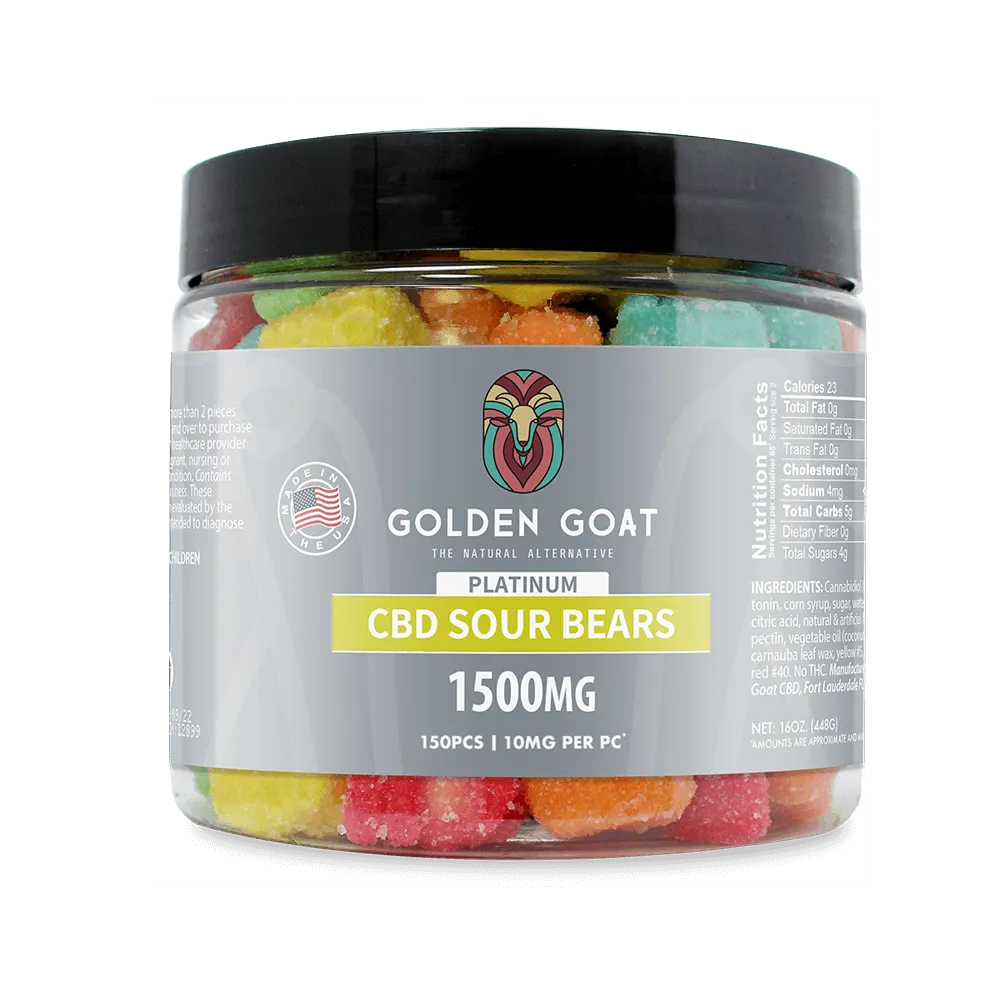 Platinum CBD Gummies 1500mg - Sour Bears