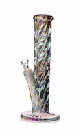 Load image into Gallery viewer, Daze Glass - 12 Inch Iridescent Rainbow Spiral Glass Water Pipe
