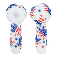 Load image into Gallery viewer, Patriot Leaf Glow In The Dark Glass Spoon Pipe - 5"
