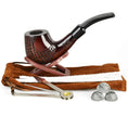 Laad de afbeelding in de Gallery-viewer, Pulsar Shire Pipes Engraved Brandy Cherry Tobacco Pipe - 5.5" / Figured Wood
