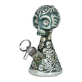 Load image into Gallery viewer, Etched Sugar Skull Glass Water Pipe
