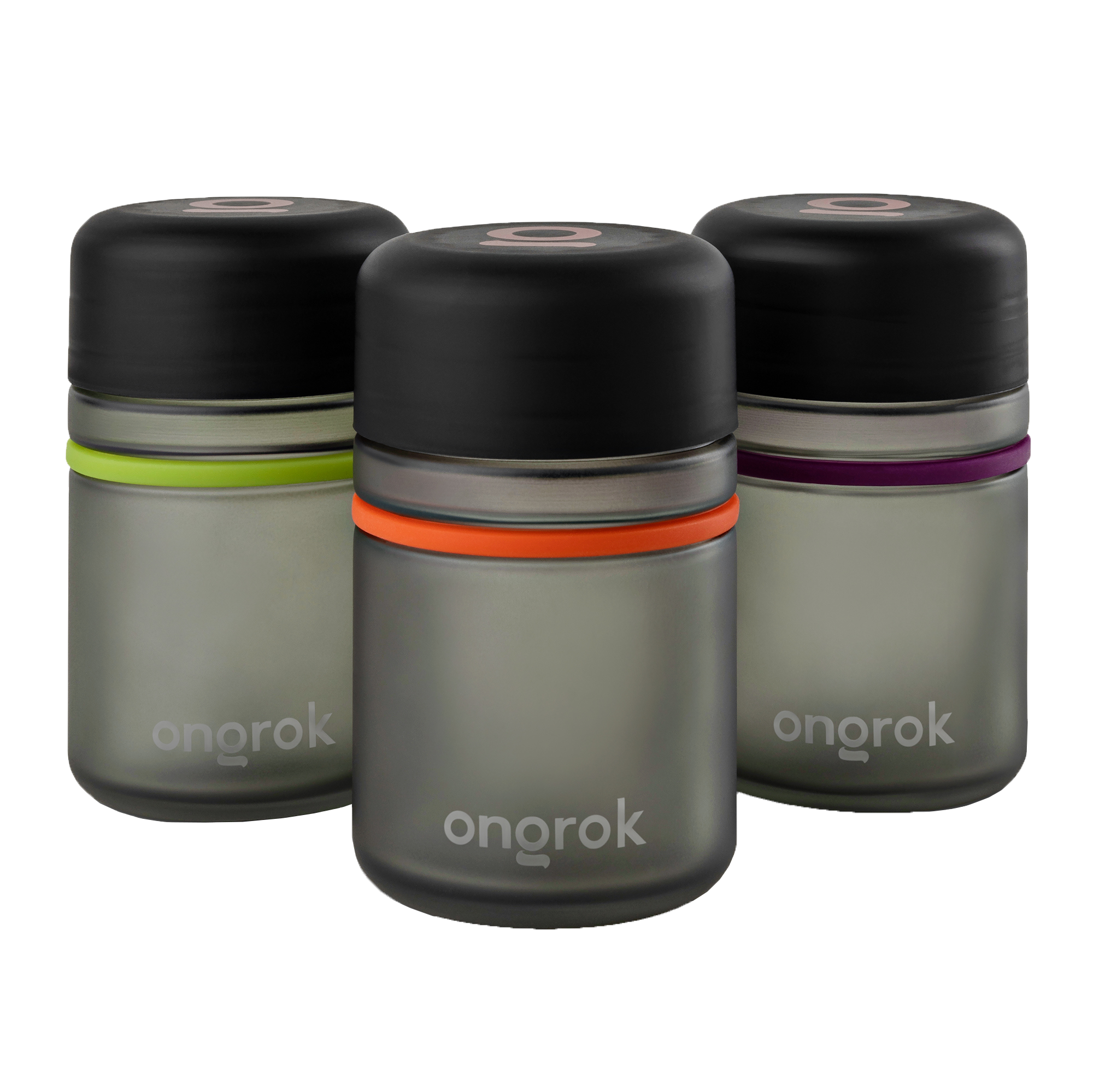 Ongrok Child Resistant Glass Storage Jar, 3 pack x 180ml each