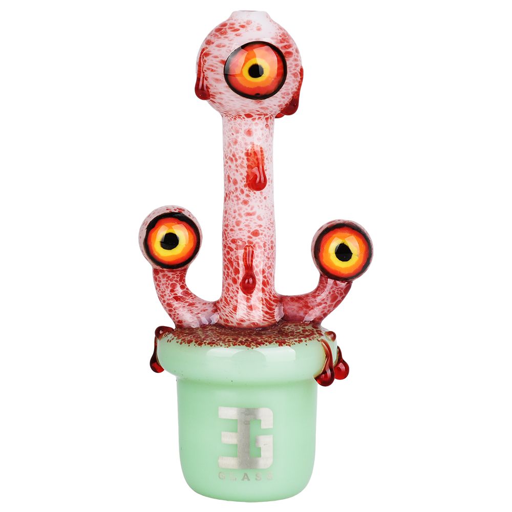 EG Glass Potted Eyeballs Glass Hand Pipe - 5" / Colors Vary