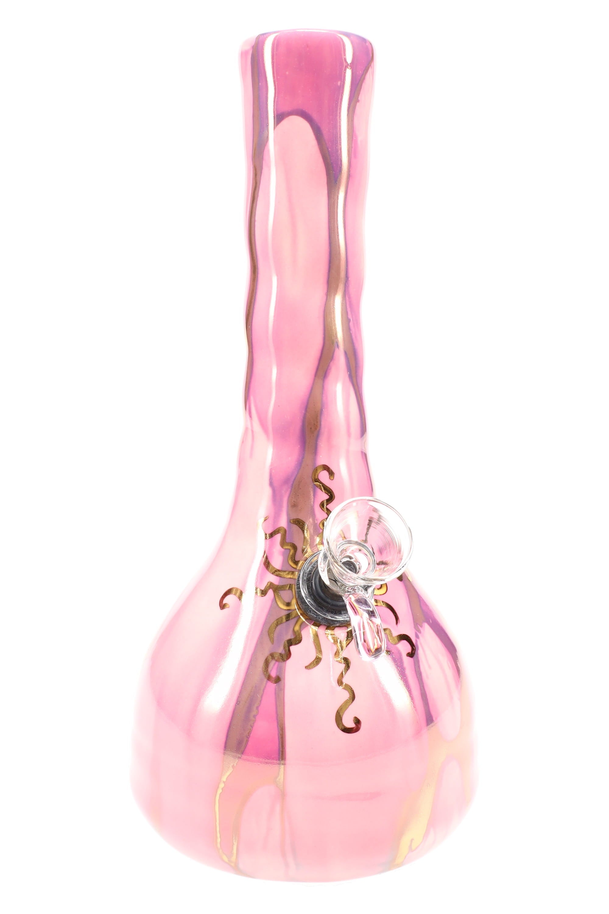 Ancient Creations Gold Sunburst Ceramic Beaker Bong - Made in USA