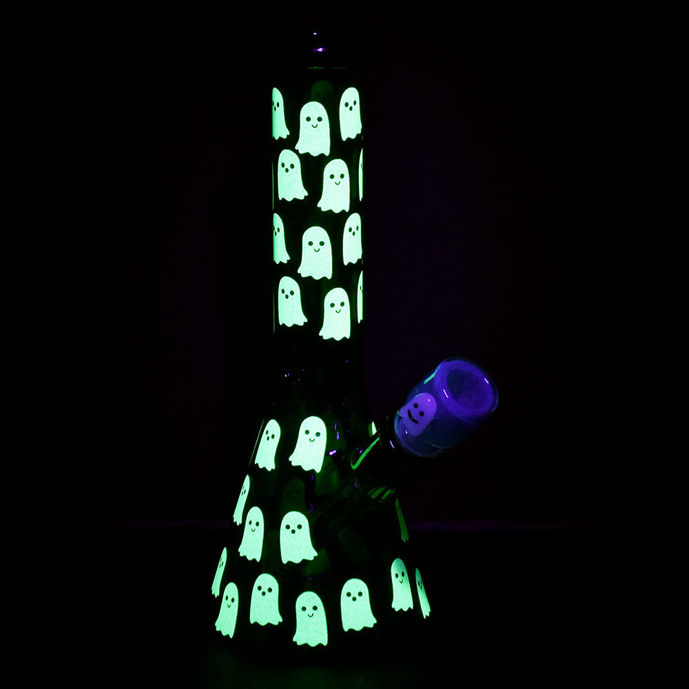 Ghostly Glow Beaker Water Pipe | 10" | 14mm F