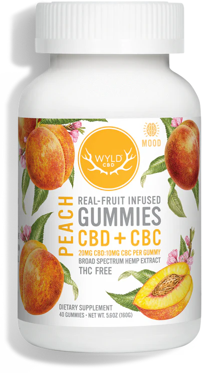 WYLD Real Fruit CBD + CBC Gummies Peach (60MG -1200MG)