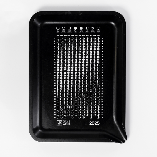 2025 Moon Calendar Hemp Rolling Tray