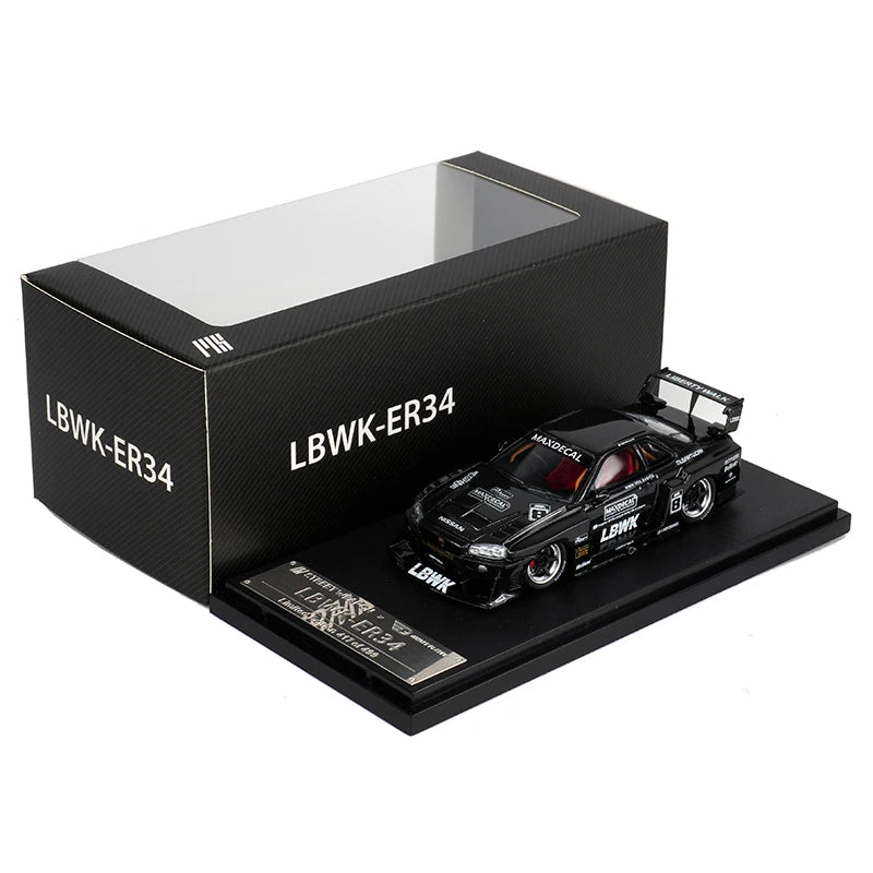 1:64 LBWK Skyline GTR ER34 Super Silhouette – Carbon Chrome Edition