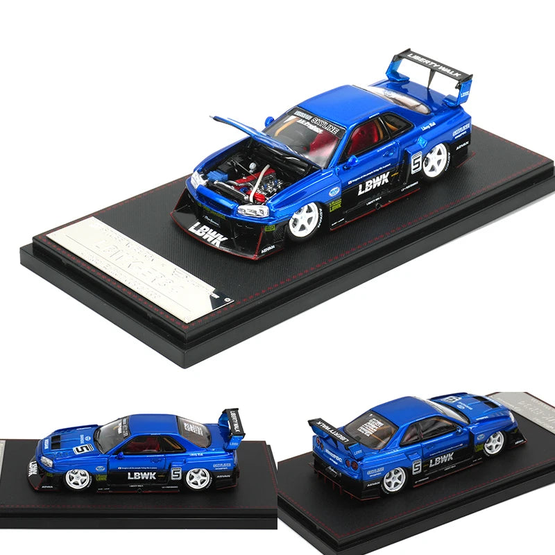 1:64 LBWK Skyline GTR ER34 Super Silhouette – Carbon Chrome Edition