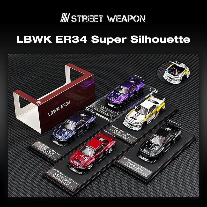 1:64 LBWK Skyline GTR ER34 Super Silhouette – Carbon Chrome Edition