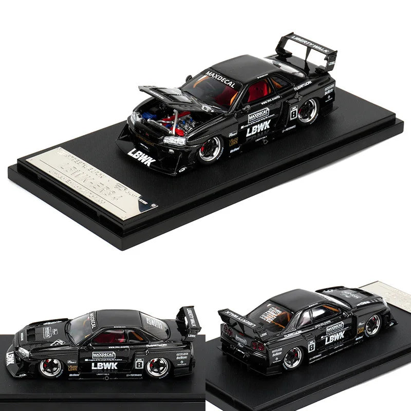 1:64 LBWK Skyline GTR ER34 Super Silhouette – Carbon Chrome Edition
