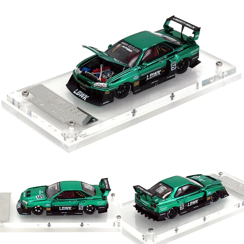1:64 LBWK Skyline GTR ER34 Super Silhouette – Carbon Chrome Edition