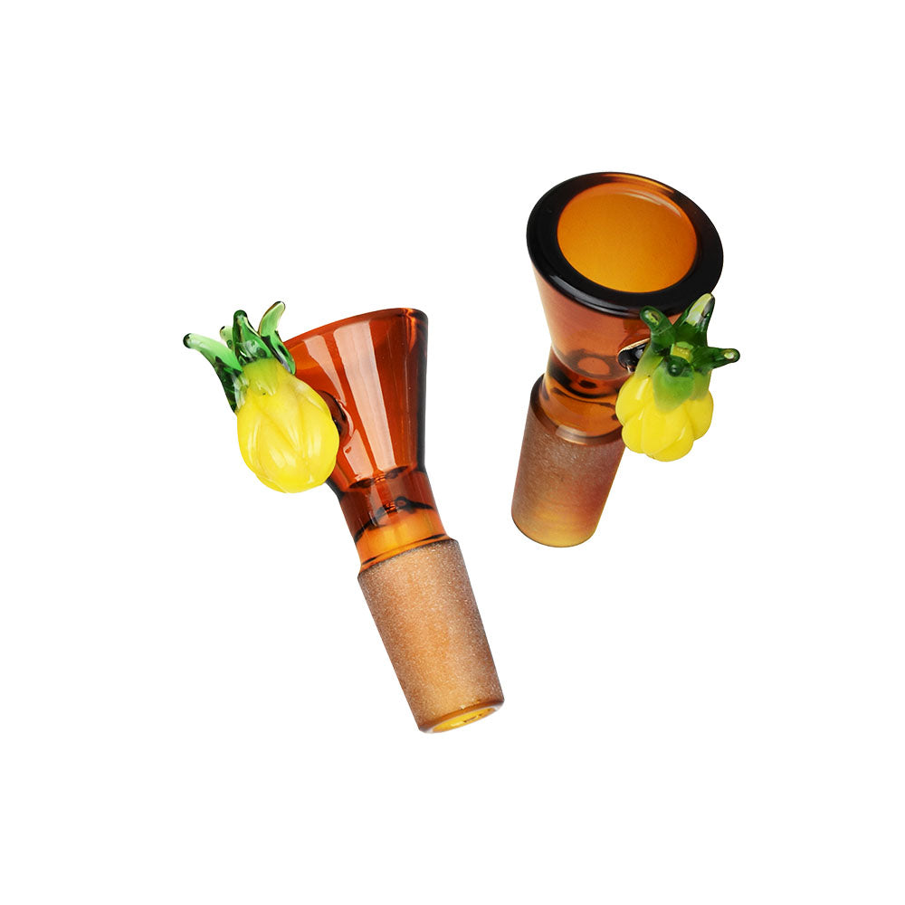 Pulsar Fruit Series Pineapple Express Herb Pipe Glow Duo - 10" / 14mm F