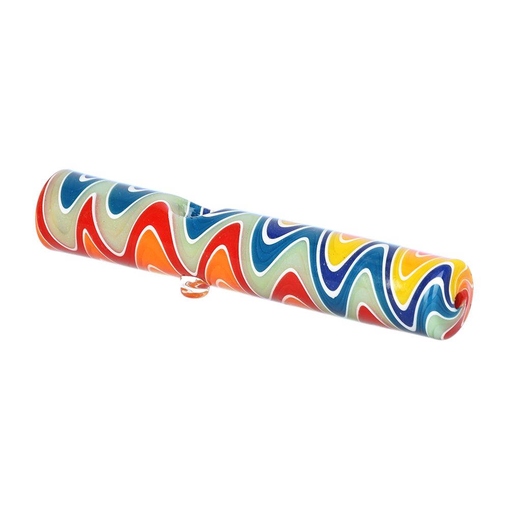 Rainbow Wig Wag Glass Steamroller Pipe