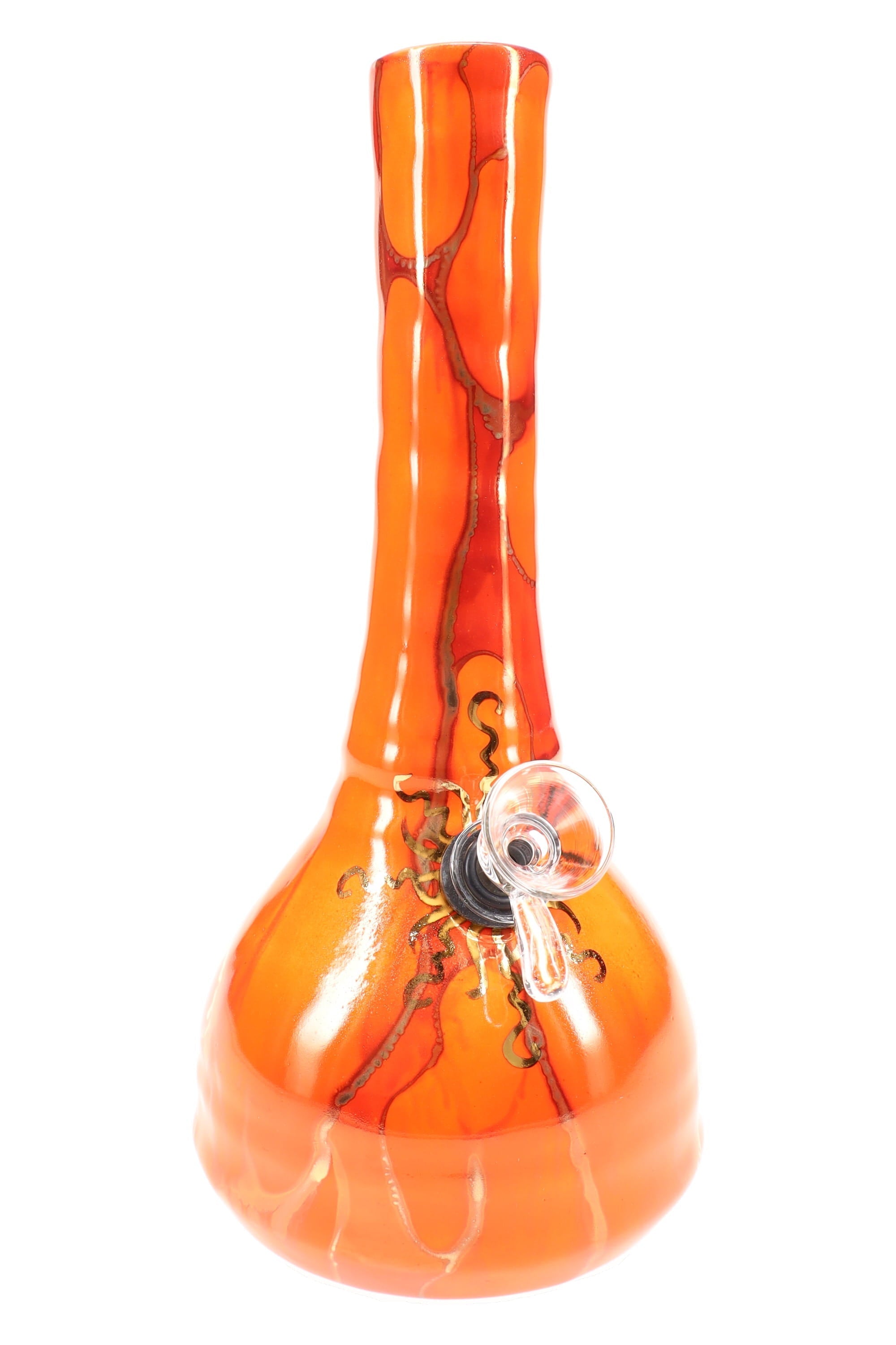 Ancient Creations Gold Sunburst Ceramic Beaker Bong - Made in USA