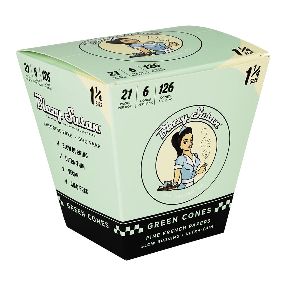 Blazy Susan Green Pre-Rolled Cones | 21ct Display