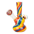 Cargar la imagen en la vista de la galería, Flowering Rainbow Swirl Glass Water Pipe - 6" / 14mm F
