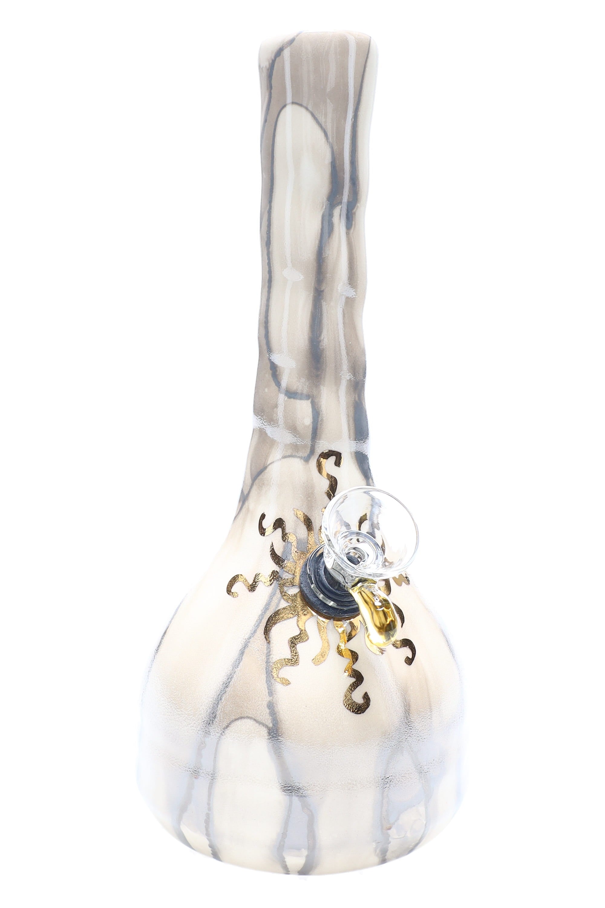Ancient Creations Gold Sunburst Ceramic Beaker Bong - Made in USA