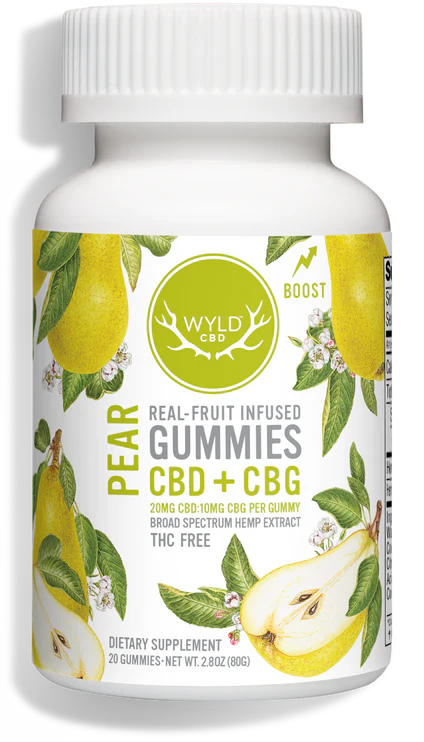 WYLD Real Fruit CBD + CBG Gummies Pear - (60MG - 1200MG)