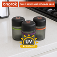 Laad de afbeelding in de Gallery-viewer, Ongrok Child Resistant Glass Storage Jar, 3 pack x 180ml each
