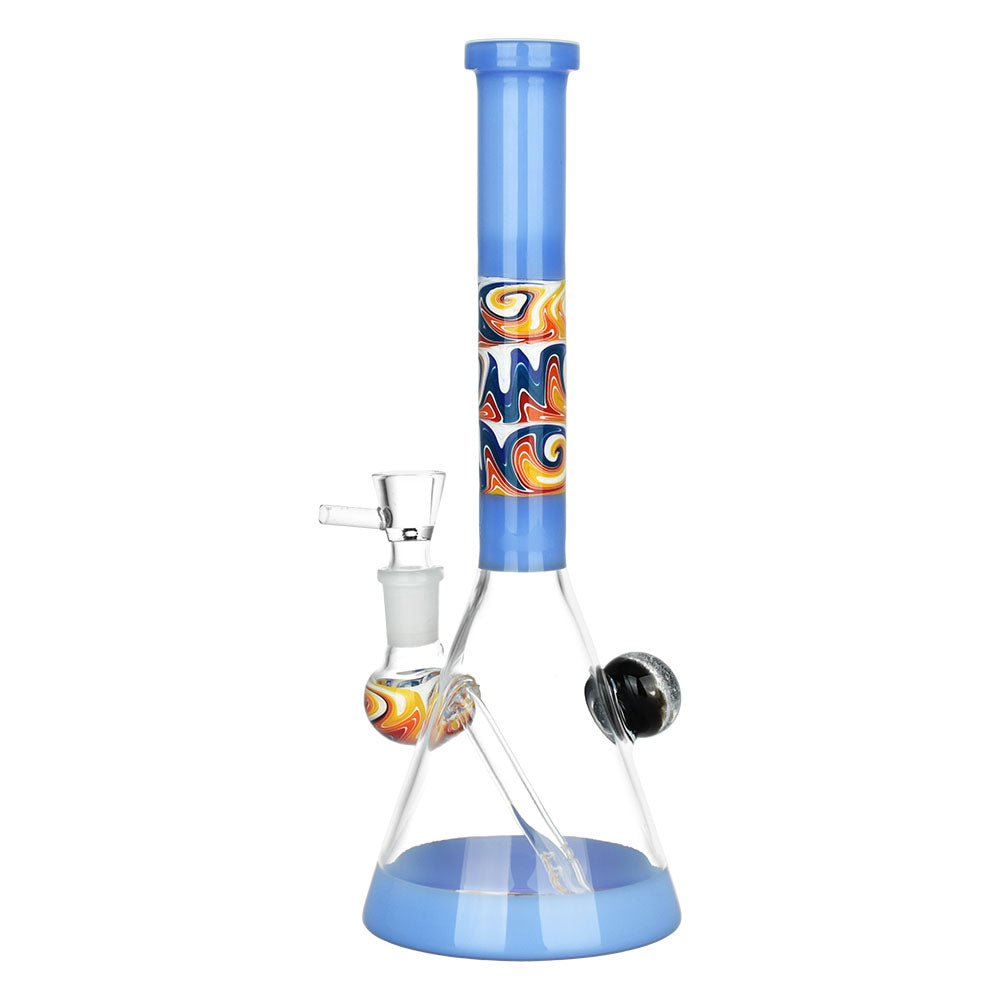 Serenity Wig Wag Dichro Ball Water Pipe | 10" | 14mm F | Colors Vary